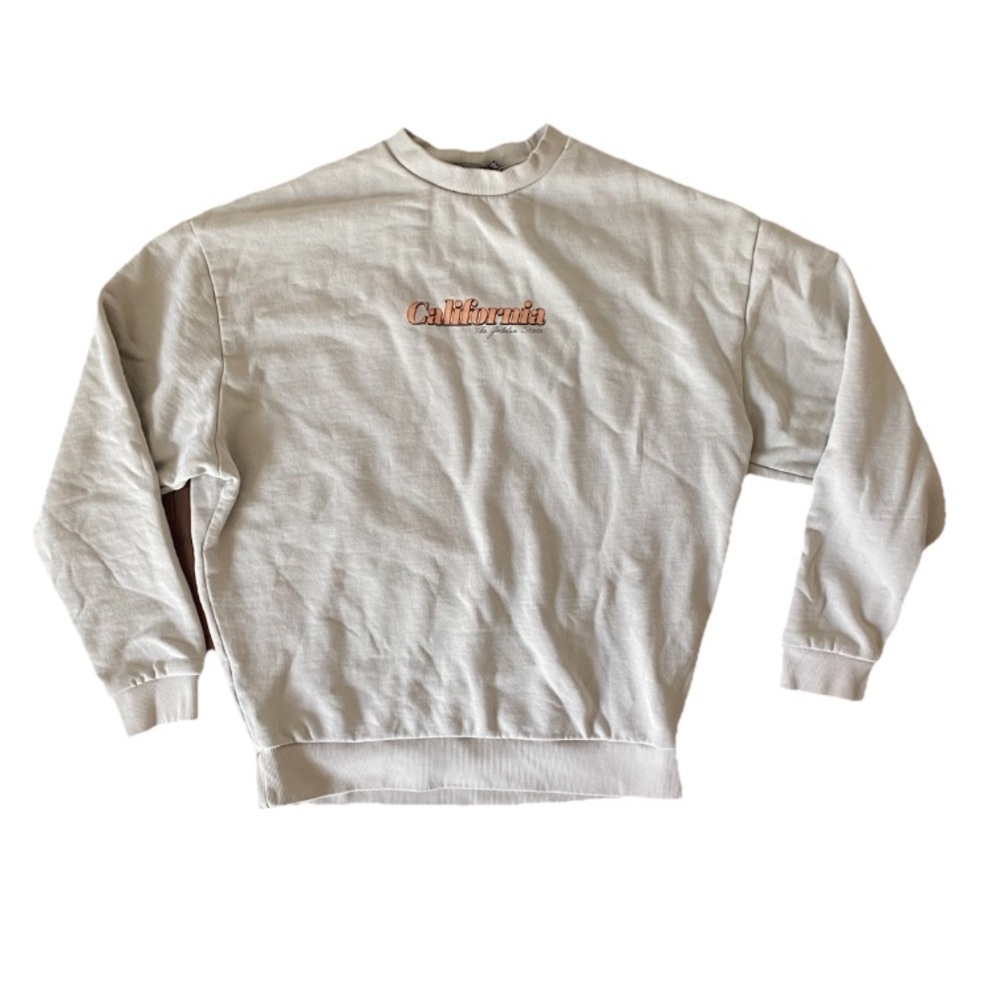 ASOS DESIGN sweatshirt in beige with photographic California Print size xs - Picture 2 of 6